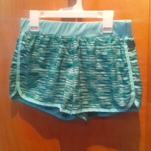 Justice Teal and White Athletic Shorts, Size 14. (More Like 12)